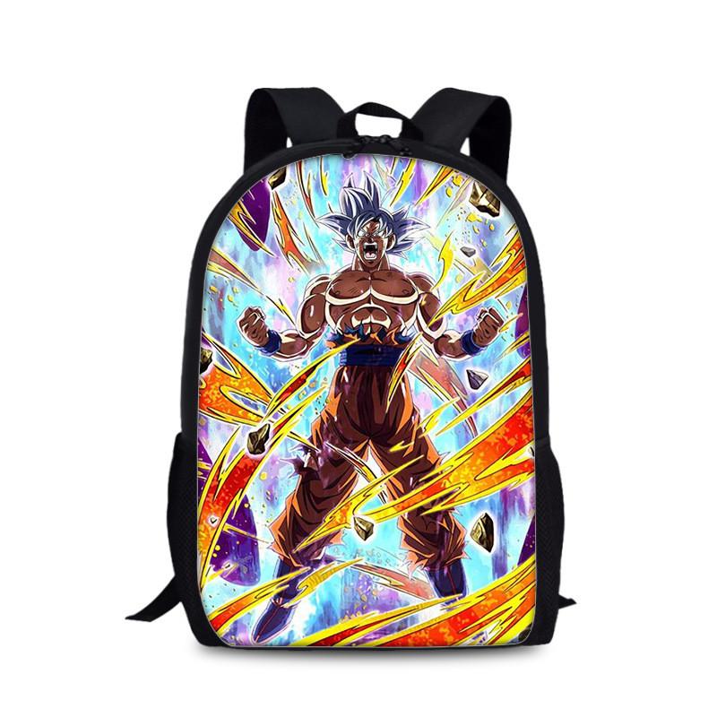 Нейлоновый рюкзак с принтом Гоку из Dragon Ball, идеально подходящий для студентов и повседневного использования.