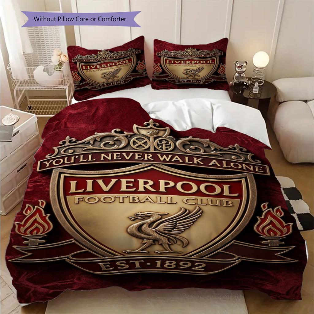 Unity Legacy Football Three-piece set (1 * duvet cover + 2 * pillowcase, without core) 2DFlat Bedding set Christmas birthday gift Soft and comfortable