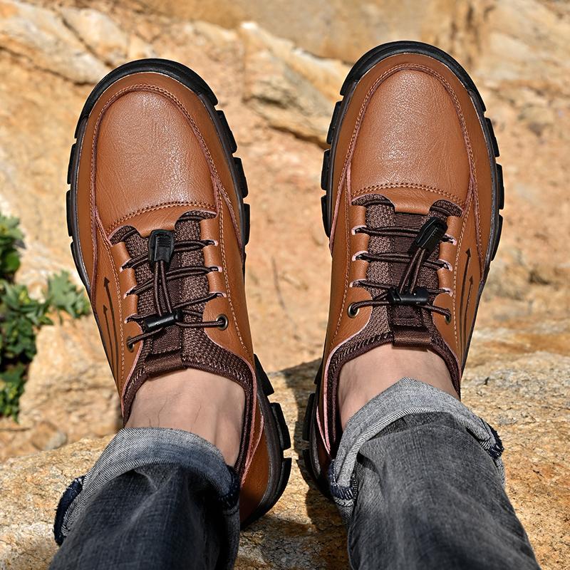 Мужская обувь из натуральной кожи 2024 года. Повседневная мужская обувь для альпинизма и активного отдыха. Удобная повседневная мужская кожаная обувь.