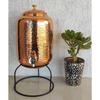 Hammered Design Copper Water Pot with Stand, Storage & Kitchenware, Health Benefits, Volume-8 LTR, 8 Litres