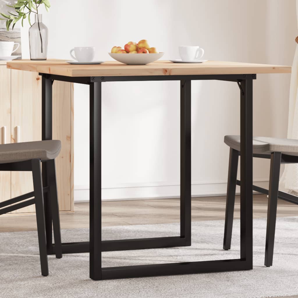Dining Table O Shaped Frame 80 x 80 x 75.5 cm Solid Pine Wood & Steel
