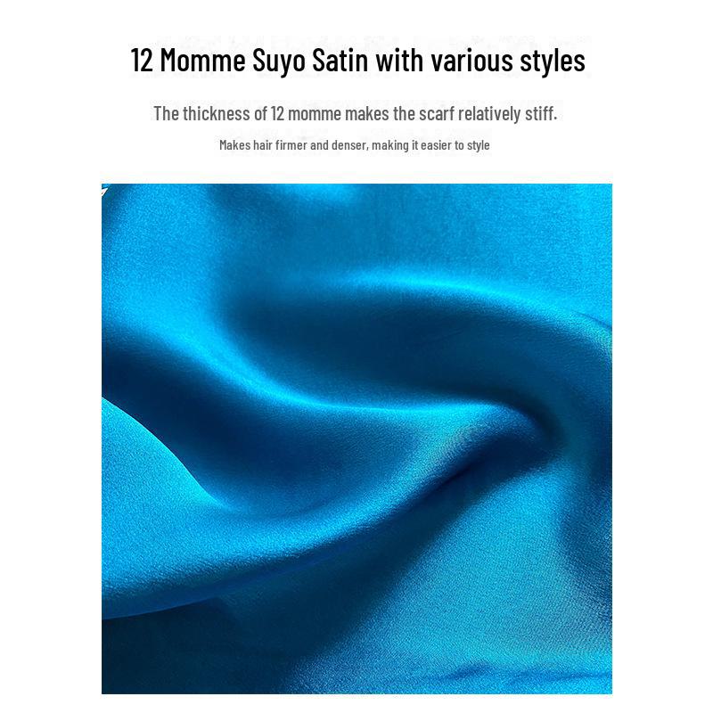 Роскошный синий шелковый шарф Mulberry - небольшой квадратный, идеально подходит для весны и осени, идеальный подарок высокого класса