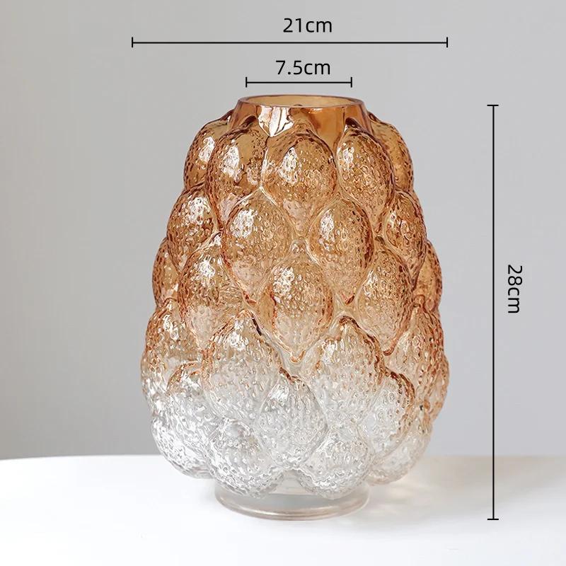 Стеклянная ваза Абстрактный зернистый градиент Ваза для цветов Гидропонные аксессуары Стеклянный террариум Аксессуары для украшения дома