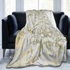 Gold Marble On White Fleece Throw Blanket Modern Geometric Graphic for Sofa Bedroom Bed Couch Chair or Floor Soft Quilt#