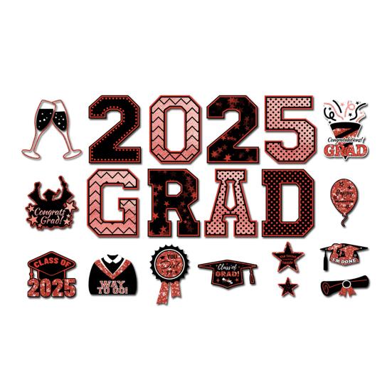 2025 Graduation Car Magnets Congrats Grad Magnetic Stickers Set Graduation Party Decor Magnets for Cars Fridge Garage Mailbox
