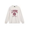 Li-Ning Sports Lifestyle Series Letter Number Print Crew Neck Pullover Sweatshirt Unisex Sweatshirt Flower-Gray Tile-Gray AWDTB59-6