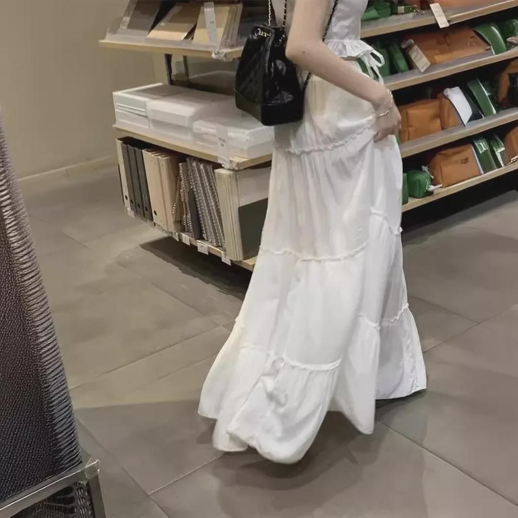 Юбка А-силуэта с высокой талией в французском стиле для женщин - Элегантная весенняя юбка миди с оборками