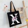 24 Letter Print Student Portable Canvas Bag Tote Bag Large Capacity New Messenger Bag