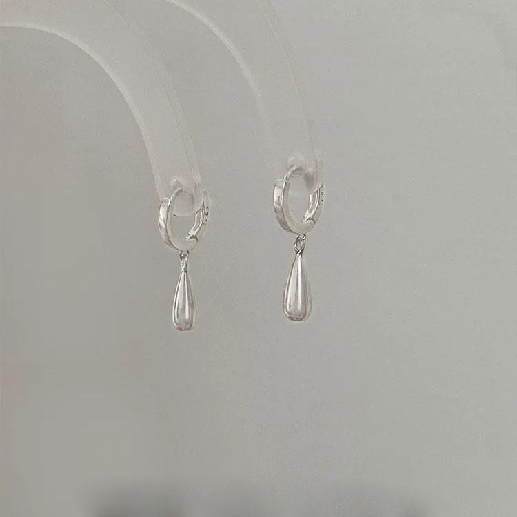 Серьги из стерлингового серебра 925 пробы для женщин Модные простые серьги в форме капли Ювелирные изделия Гипоаллергенные Аксессуары для вечеринок Рождества
