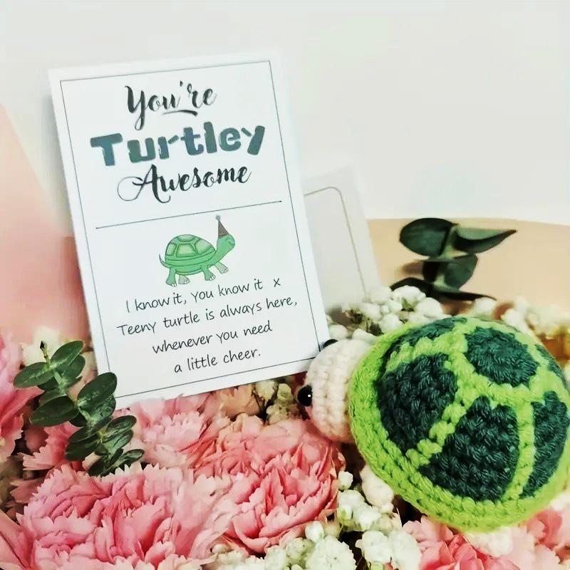 1PC Perfect Gift Wool Knitting Doll Handmade Soft Cotton Yarn Desk or Car Accessory Crochet Turtle