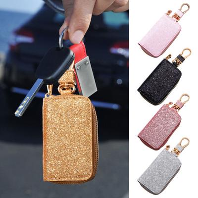 Чехол для ключей автомобиля из искусственной кожи Мини Портативный Блестящий Мужской Женский Ключ от машины