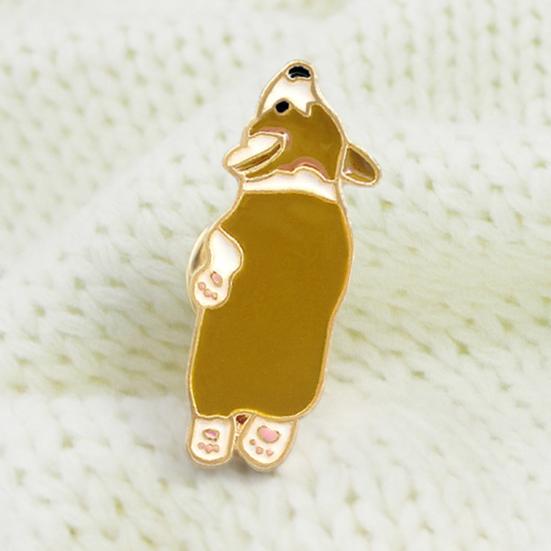 Милая собака корги, эмалированная брошь, булавка, унисекс, джинсовая куртка, воротник, свитер, шарф, значок