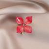 Retro Petal Brooch for Women, A Light Luxury and Niche Red Flower Brooch, Elegant and Refined