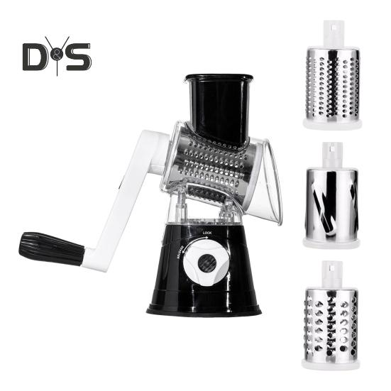 Вращающаяся терка для сыра со сменными лезвиями из нержавеющей стали 3-в-1 ломтерезка и измельчитель для сыра с ручным приводом кухонный гаджет для быстрой нарезки