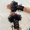 Lace Multilayer Flower Cuff Sweet Bow Decoration Hand Sleeves White Summer Ladies Ruffle Fingerless Wedding Gloves