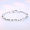 925 Sterling Silver Jewelry Bracelet High Quality Retro Fashion Woman Purple Crystal Four Prong DIY Bracelet Length 20.5CM