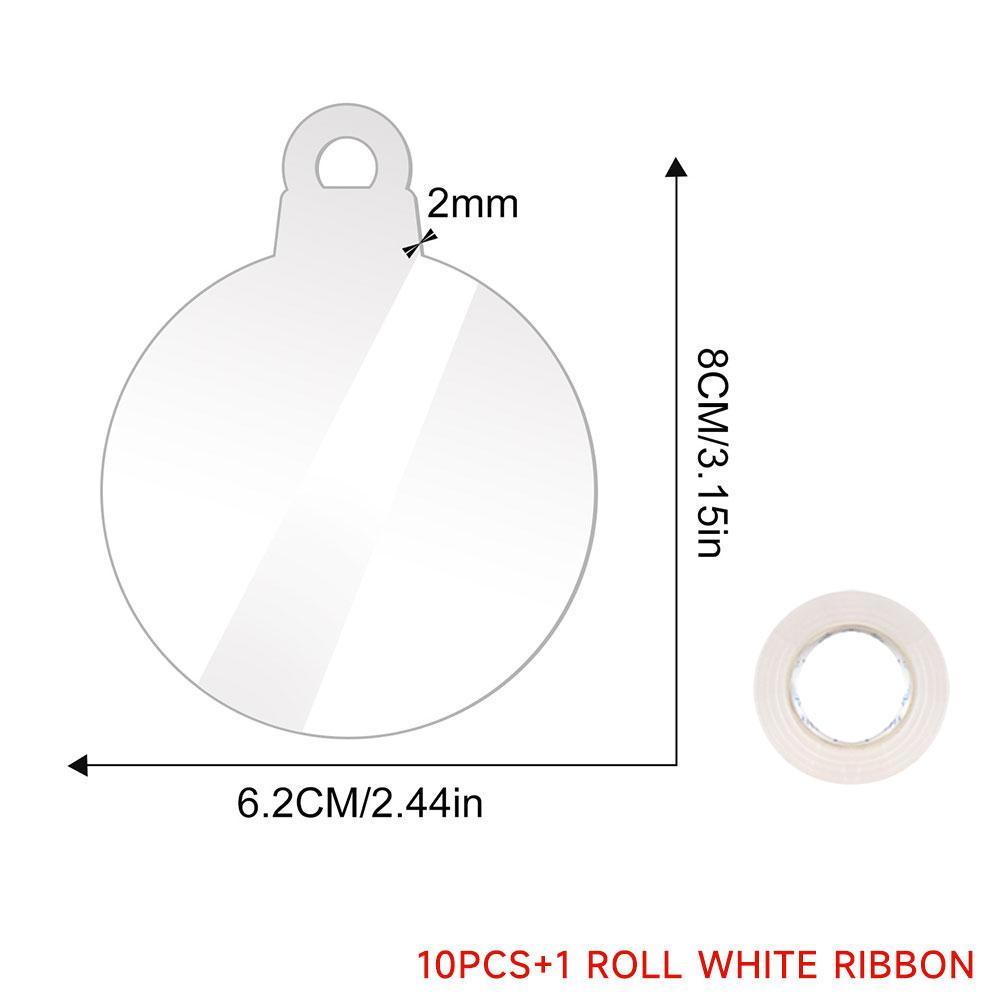 10 шт. Прозрачные акриловые рождественские украшения Снежинка с просверленными отверстиями Заготовки из акрила для рисования своими руками Подвеска на рождественскую елку
