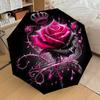 1 шт. Зонт с узором «Корона из роз», Автоматический зонт-трость с открытием и закрытием, Зонт высокого качества, Идеальный подарок для нее 246