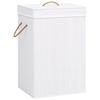 VidaXL Laundry Basket with Single Section White Bamboo 320751