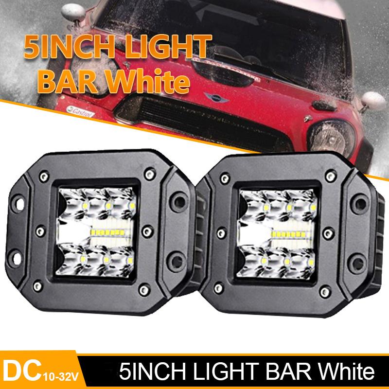 5" Flush Mount LED Work Light Bar OffRoad 12V 24V Spot Flood LED Light Bar for Car Boat SUV 4x4 Truck Jeep ATV Headlight