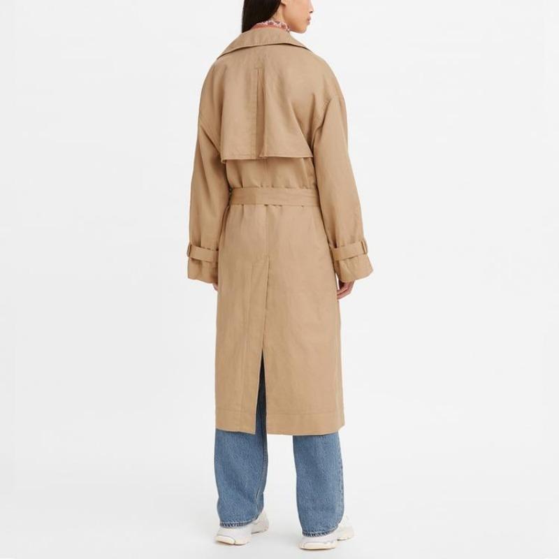 Женский тренч Levis свободного кроя с дизайном талии, верхняя одежда, хаки, 24590-0002