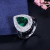 Классические женские ювелирные изделия CMM для помолвки, высококачественные зеленые кольца с большими каплями и цирконием