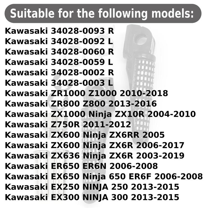 Motorcycle Footrest Pegs For Kawasaki ZR1000 Z1000 ZR800 Z800 Z750R ZX600 Ninja ZX6R ER650 ER6N EX250 NINJA 250 Accessories