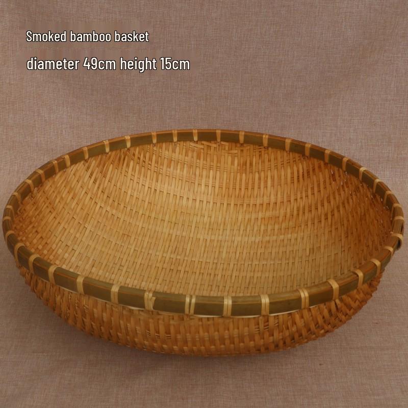 Плетеная бамбуковая корзина для фруктов с отделкой из деревенского сорго