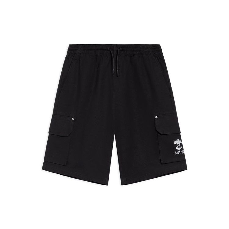 Li-Ning Простые однотонные свободные повседневные шорты Badfive, мужские брюки черного цвета AKSS361-2