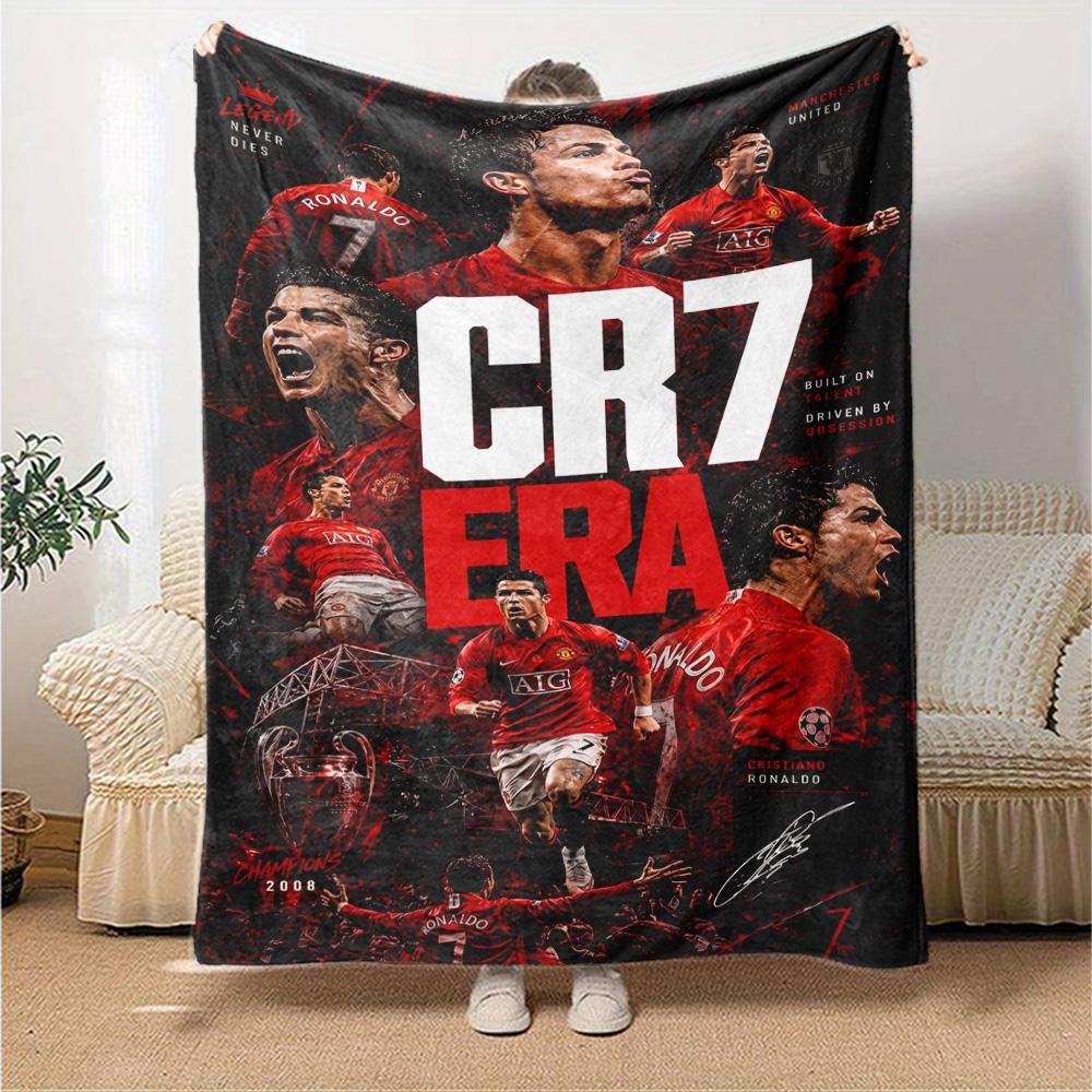 Rainy Night Soccer Star Blanket Soft & Cozy Perfect for Chair Livingroom Couch for All Seasons Modern Ideal Gift For Birthday Valentine'S Day