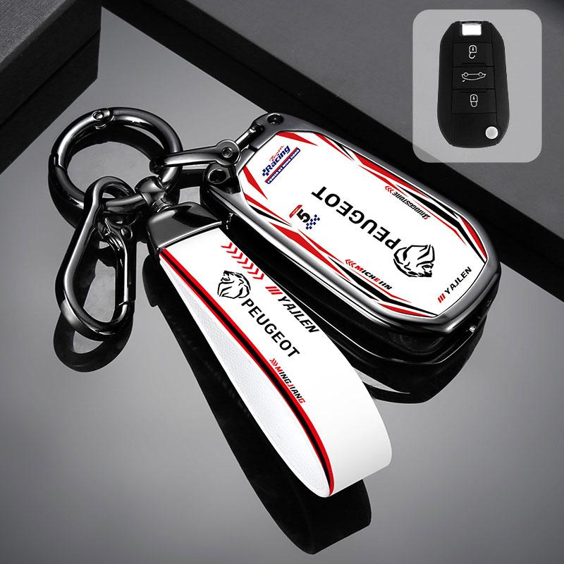 2026 Горячая Автомобильная Наклейка Чехол для Ключей Автомобиля из Цинкового Сплава Полное Покрытие Сумка-Чехол для Ключей Держатель Брелок Для Peugeot 208 308 408 508 2008 3008 4008 5008