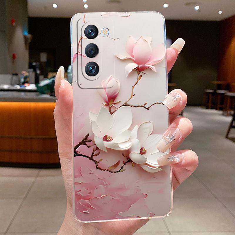 Чехол для Tecno Camon 18 Premier CH9n Модный с бабочками и цветами Мягкий силикон Прозрачная задняя крышка Чехол для телефона Tecno Camon 18 Premier