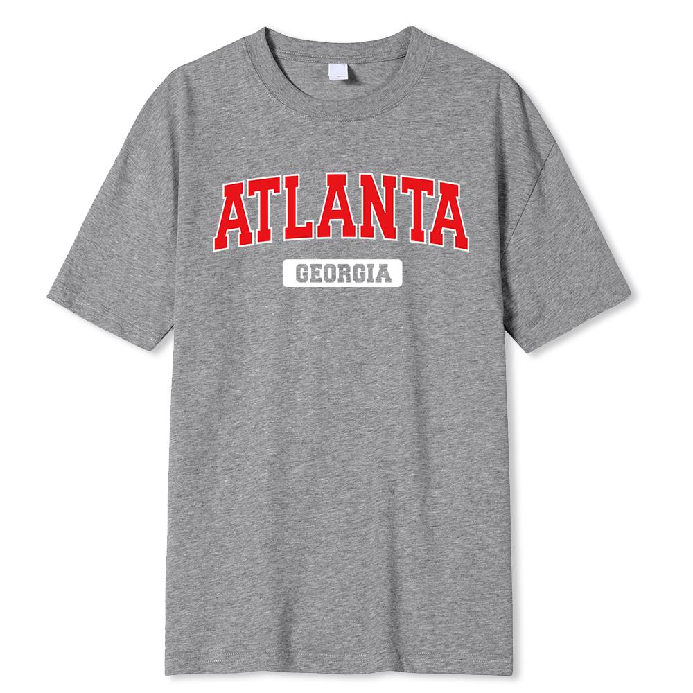 Atlanta Georgia Street Printing Men T Shirt Street Oversize Tshirt Loose 100% Cotton Tee Clothing Man
