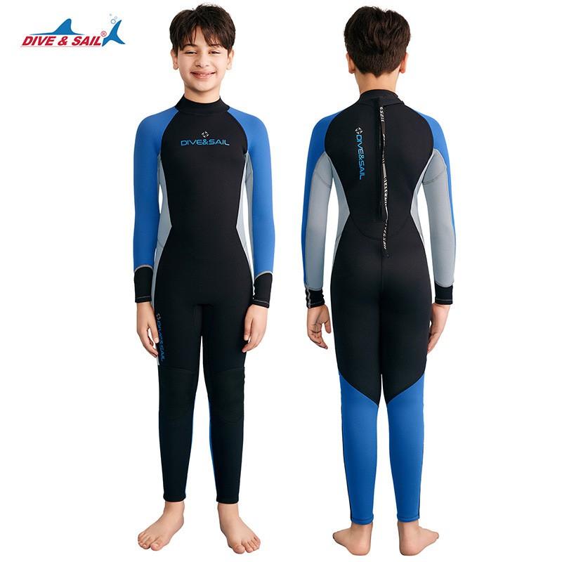 Kids 2.5mm Neoprene Wetsuit Snorkeling Diving Surfing Warm Fullsuit Boys Long Sleeve