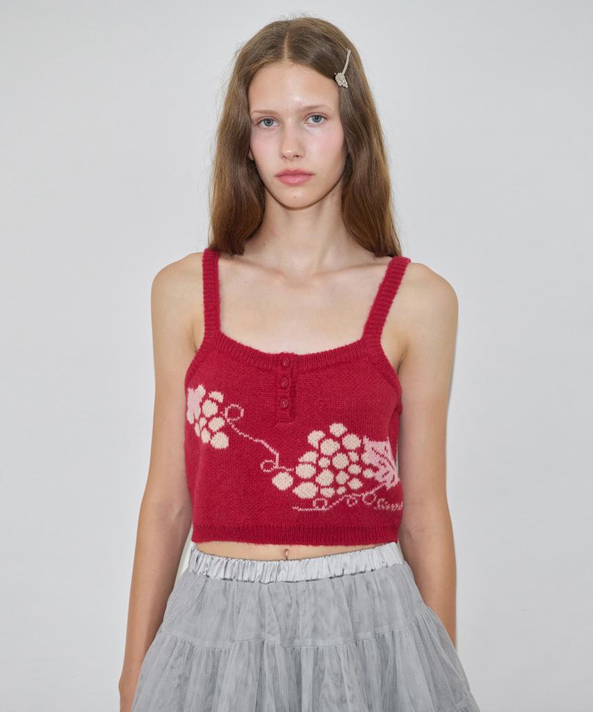 SINOON Grape Button Bustier (Red)