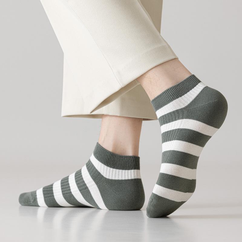 Мужские тонкие носки на весну и лето, двухслойные, в цветную полоску, универсальные, дышащие, впитывающие пот