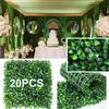 6/10/20pcs Artificial Plants Grass Wall Backdrop Flowers Wedding Boxwood Hedge Panels for Indoor Outdoor Home Garden Wall Decor