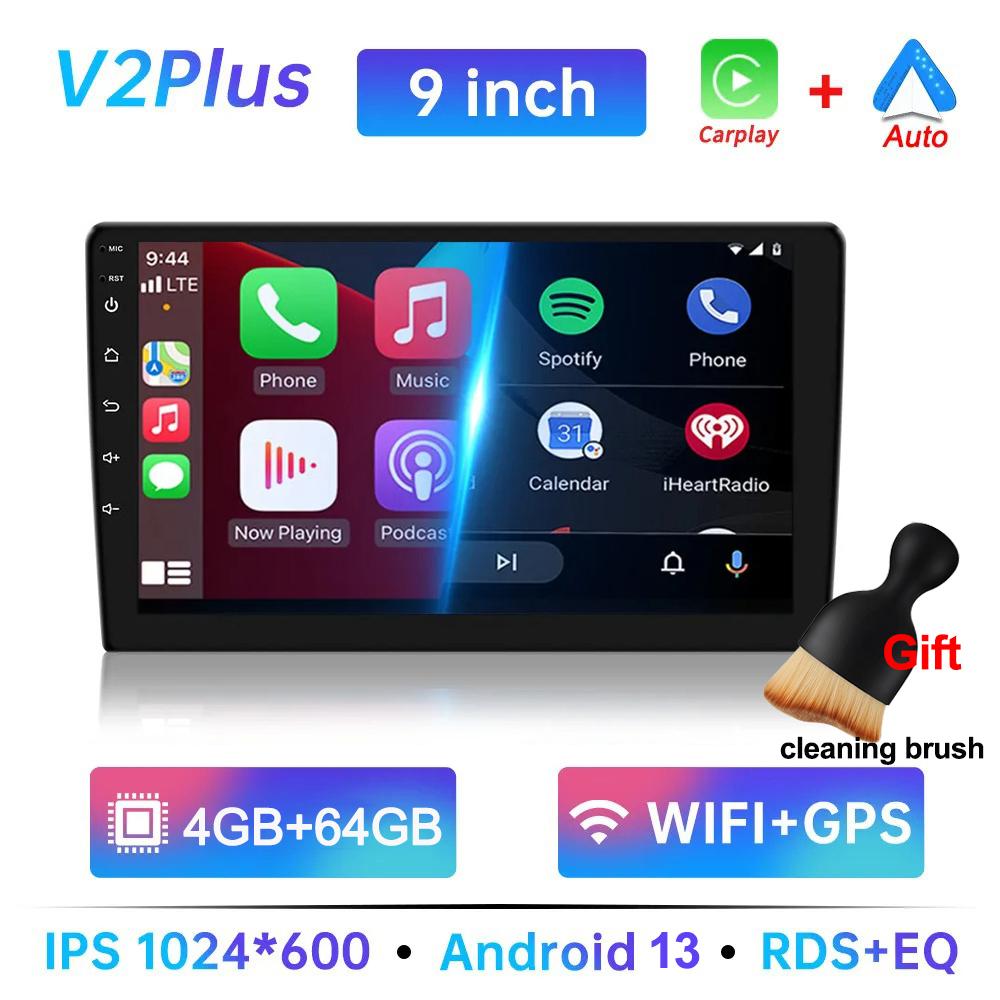 Универсальный 7 9 10 дюймовый мультимедийный проигрыватель 64G беспроводной CarPlay Android Auto Android13 2 Din FM радио стерео приемник плеер подарок