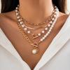 Fashionable Long Round Bead Pearl Chain Necklace