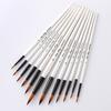Monoceros 12Pcs Pointed Flat Top Paint Drawing Brush Acrylic Watercolor Oil Painting Pen