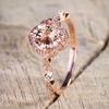 Elegant 18k Rose Gold Plated Zircon Princess Engagement Ring For Women In Sizes 6-10