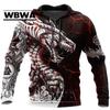 Толстовка с капюшоном WBWA Tattoo and Dungeon Dragon 3D Print для мужчин и женщин в стиле Харадзюку, пуловер на молнии, повседневная куртка унисекс