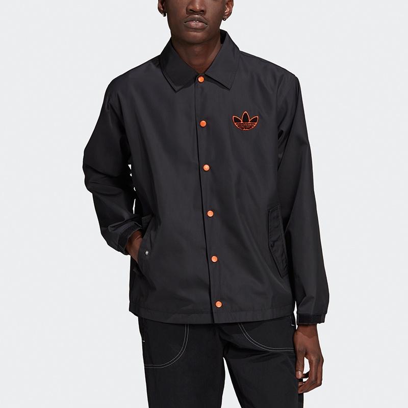 adidas originals Big Trfl Jkt Athleisure Casual Sports Embroidered Logo Woven Jacket Black Men's H07087