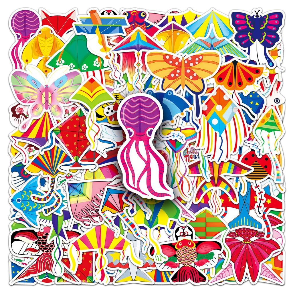 50 Kite Graffiti Stickers Personalized Cartoon Cute Children's Decorative Mobile Phone Case Water Cup Stationery Stickers