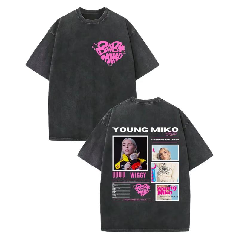 Винтажная стираная футболка с графическим принтом Young Miko Do Not Disturb, модная хип-хоп футболка с коротким рукавом, унисекс, женская оверсайз футболка