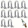 5PCS D Shackle With Screw Pin Stainless Steel 304 Heavy Duty For Chains Wirerope Lifting Camping