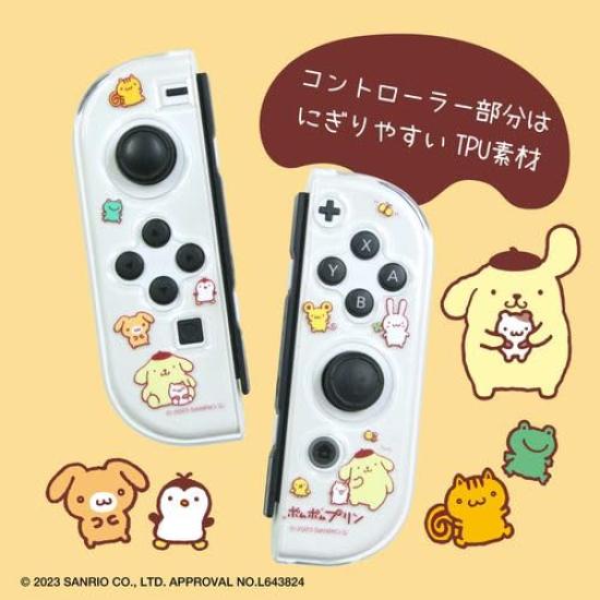 Allone Игровой отдельный прозрачный чехол Персонажи Sanrio Pompompurin x x 10 см Защищает от царапин и грязи Совместим с дисплеем Switch OLED