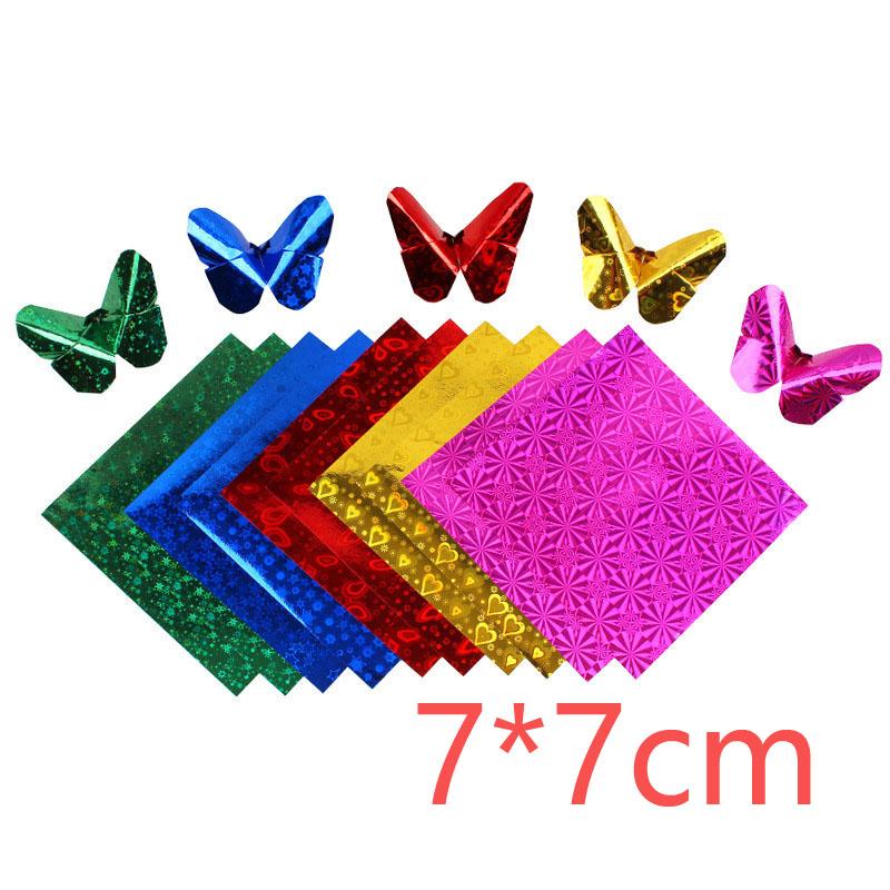 Листы квадратная бумага для оригами с боковым эффектом, лазерная бумага, блестящая бумага, сделай сам, детская сложенная бумага, украшение для скрапбукинга, 50 шт.