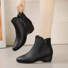 Pointed Retro Button Wedge Fashion Boots New Autumn and Winter Martin Boots Leather Boots Women
