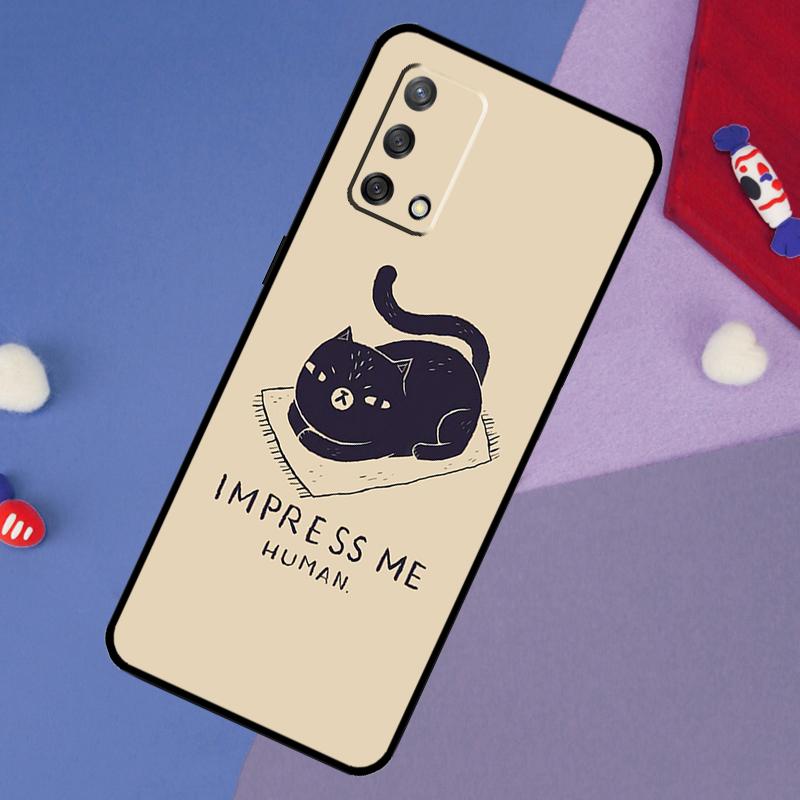 Черный Кошачий Мордочка Китти Чехол Для Oppo A78 A18 A38 A74 A94 A54 A58 A98 A80 A60 A40 A96 A76 A16 A15 A17 A57 A5 A6 Pro